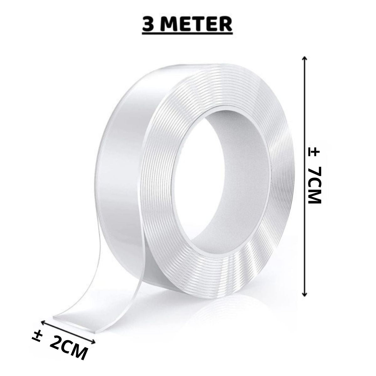 Double Tape Gel Isolasi Bening 2 Sisi Perekat Dinding Tembok Tanpa Bekas Selotip Ajaib Super Kuat Waterproof Reusable dobel tip