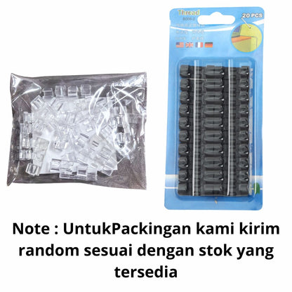 [MA] Cable Clip Isi 20Pcs Carprie Klip Kabel Organizer Holder Penjepit Tempel Charger HP Pengikat Clamp