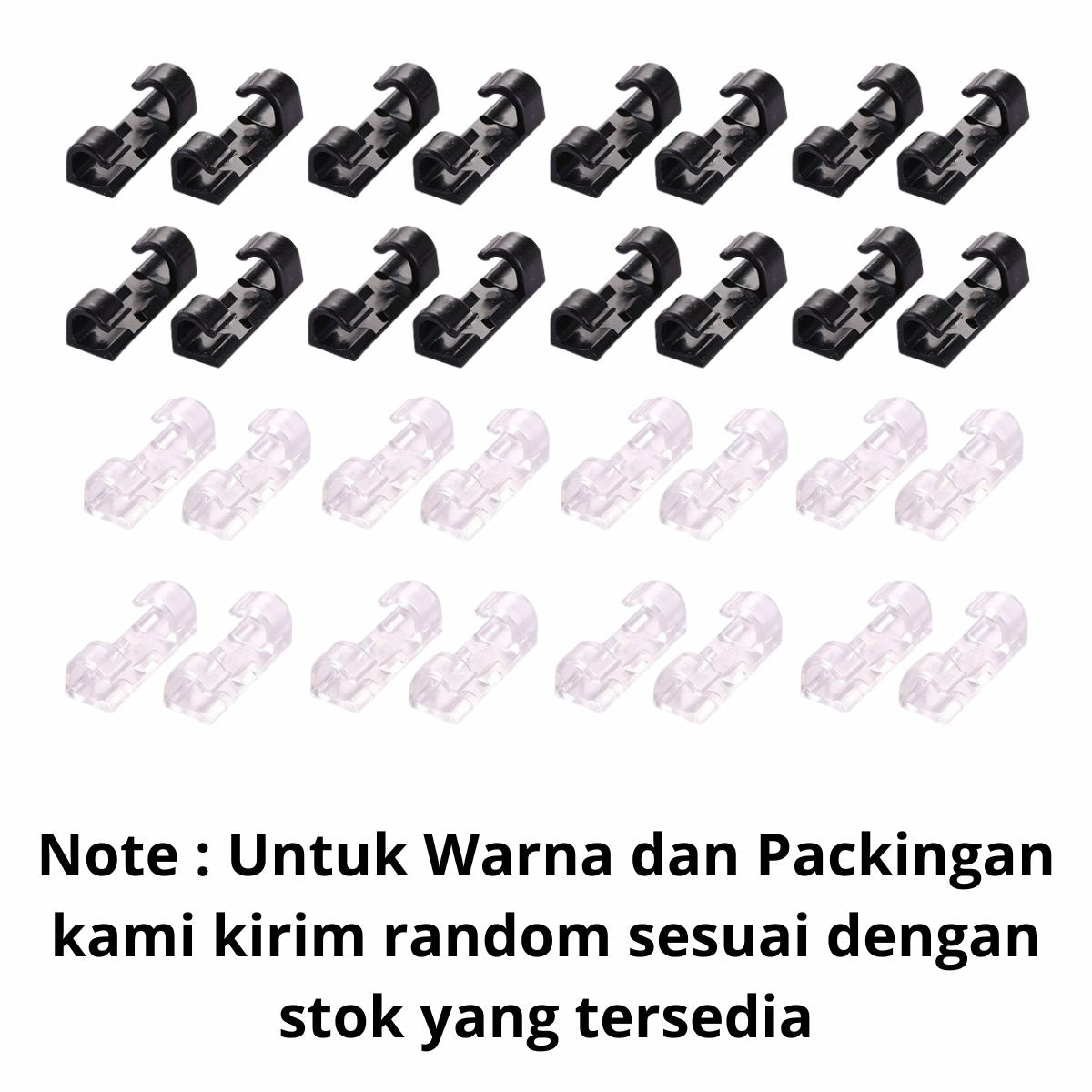 [MA] Cable Clip Isi 20Pcs Carprie Klip Kabel Organizer Holder Penjepit Tempel Charger HP Pengikat Clamp