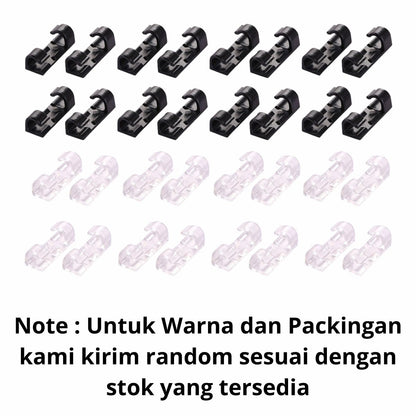 [MA] Cable Clip Isi 20Pcs Carprie Klip Kabel Organizer Holder Penjepit Tempel Charger HP Pengikat Clamp