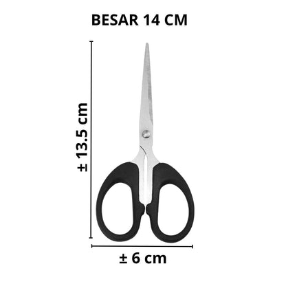 Gunting Serbaguna Kertas Kain Plastik Dapur Daun Benang Emigo Besar Sedang Kecil Paper Scissors Alat Pemotong Super Tajam Potong Pisau Multifungsi Gagang Hitam Bahan Stainless Steel Anti Karat / Alat Perlengkapan ATK Sekolah Anak Kantor Alat Tulis