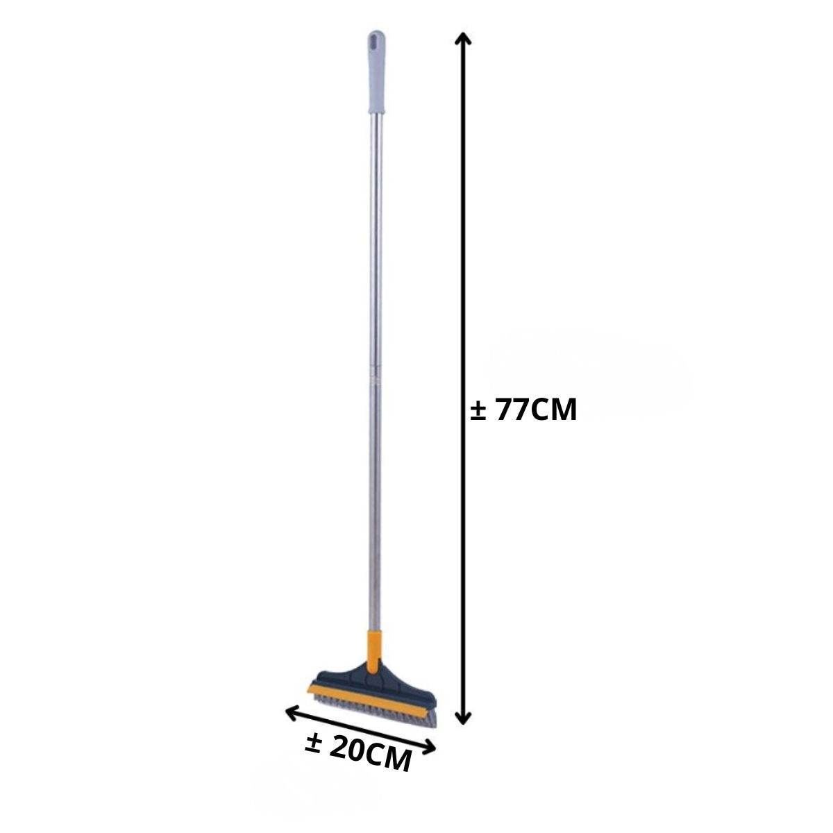 Sikat Kamar Mandi 2in1 - Sapu dan Wiper / Magic Broom Wiper Alat Gosok Pembersih Lantai WC Toilet Dinding / Bathroom Floor Brush Gagang Panjang Plastik Nylon Karet SIkat Stainless Steel Praktis Serbaguna