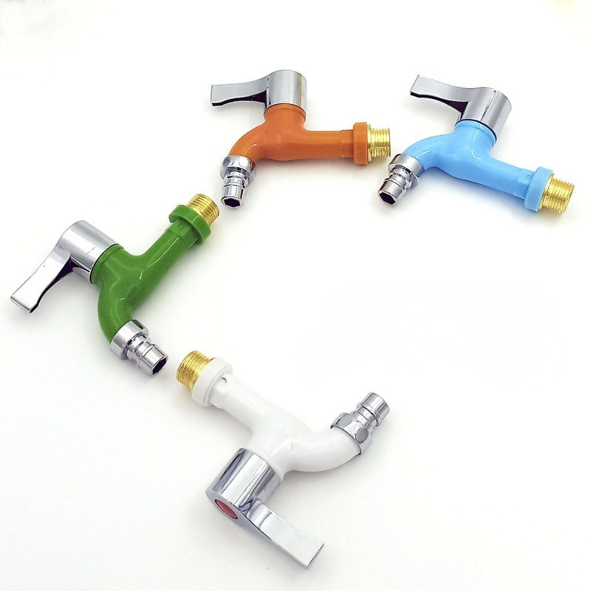 Kran Air Plastik Drat Kuningan 1/2 Inch Model Engkol Tap Water Faucet / Keran Tembok Untuk Kamar Mandi Mesin Cuci Wastafel Toilet Taman Multicolor Bahan Berkualitas Air PAM Sumur Tanah Pipa Dinding Mofan ACC Mofana Accessories Mofanaccessories Aksesoris