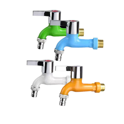 Kran Air Plastik Drat Kuningan 1/2 Inch Model Engkol Tap Water Faucet / Keran Tembok Untuk Kamar Mandi Mesin Cuci Wastafel Toilet Taman Multicolor Bahan Berkualitas Air PAM Sumur Tanah Pipa Dinding Mofan ACC Mofana Accessories Mofanaccessories Aksesoris