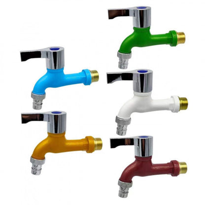 Kran Air Plastik Drat Kuningan 1/2 Inch Model Engkol Tap Water Faucet / Keran Tembok Untuk Kamar Mandi Mesin Cuci Wastafel Toilet Taman Multicolor Bahan Berkualitas Air PAM Sumur Tanah Pipa Dinding Mofan ACC Mofana Accessories Mofanaccessories Aksesoris