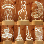Lampu Tidur LED 3D