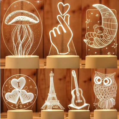 Lampu Tidur LED 3D