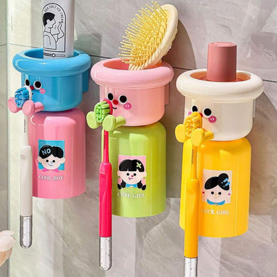 Tempat Sikat Gigi Magnet + Gelas 2in1 Karakter