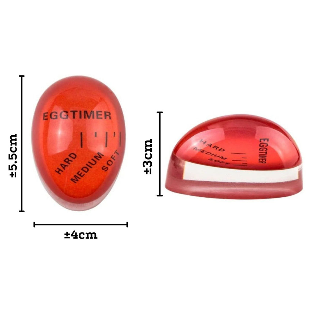 Egg Timer - Alat Pengukur Kematangan Telur Rebus / Eggtimer Peralatan Pembantu Pengatur Memasak Merebus Telor Dapat Berubah Warna Patokan Egg Boil Well Done Medium Raw Soft Hard Boiled Merah Mentah Setengah Matang Ramen Jepang Egg Perfect