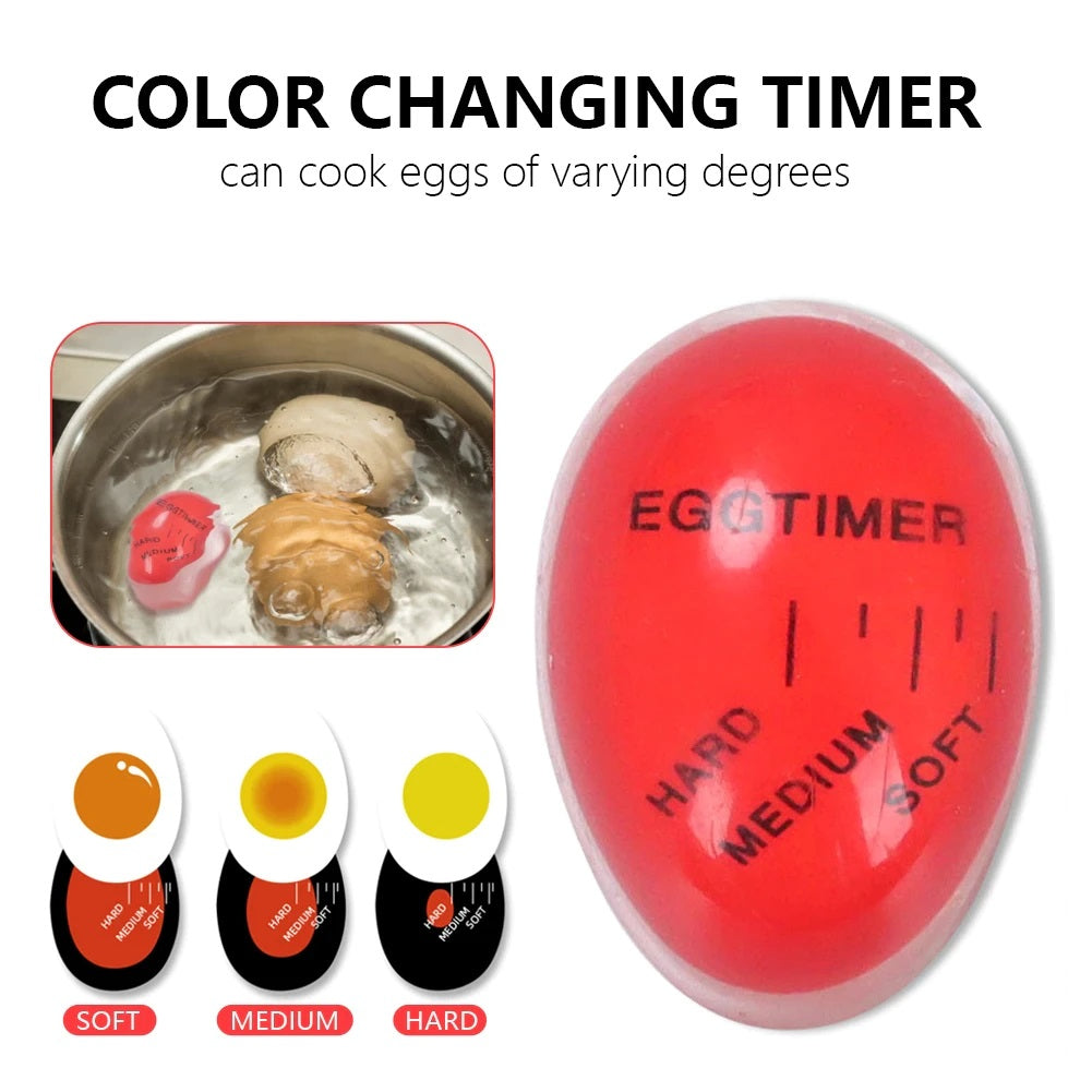Egg Timer - Alat Pengukur Kematangan Telur Rebus / Eggtimer Peralatan Pembantu Pengatur Memasak Merebus Telor Dapat Berubah Warna Patokan Egg Boil Well Done Medium Raw Soft Hard Boiled Merah Mentah Setengah Matang Ramen Jepang Egg Perfect