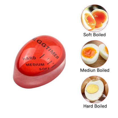 Egg Timer - Alat Pengukur Kematangan Telur Rebus / Eggtimer Peralatan Pembantu Pengatur Memasak Merebus Telor Dapat Berubah Warna Patokan Egg Boil Well Done Medium Raw Soft Hard Boiled Merah Mentah Setengah Matang Ramen Jepang Egg Perfect