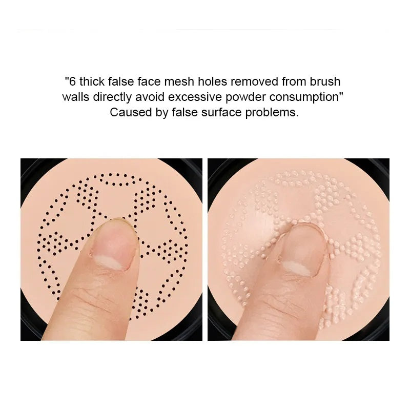 BB Cream Alas Bedak Air Cushion Waterproof Dengan Spons Bentuk Kepala Jamur Cream Penyamar Noda Hitam Jerawat Krim Foundation With Mushroom Sponge Coverage Spons Rata Halus Puff Jamur