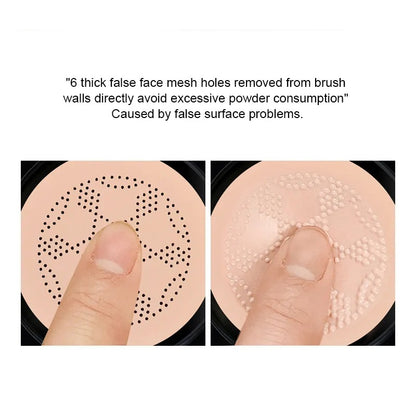 BB Cream Alas Bedak Air Cushion Waterproof Dengan Spons Bentuk Kepala Jamur Cream Penyamar Noda Hitam Jerawat Krim Foundation With Mushroom Sponge Coverage Spons Rata Halus Puff Jamur