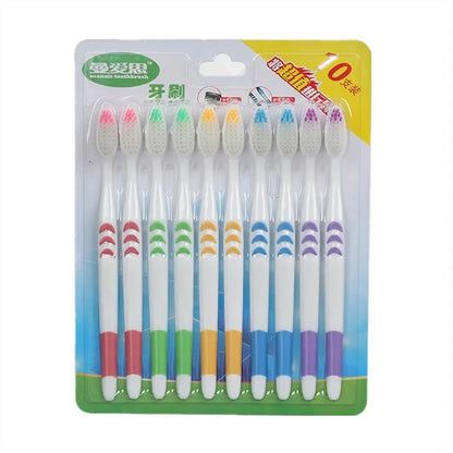 Sikat Gigi Dewasa (1Set Isi 10pcs) Toothbrush Double Care Sensitive Sikat Gigi Traveling Bulu Halus dan Lembut Tooth Brush Hotel TERMURAH BERKUALITAS