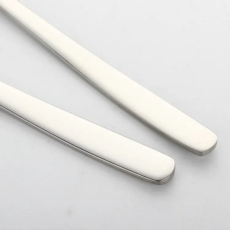 Sendok Garpu Korea Sujeo / Alat Makan Korean Panjang Spoon Fork Gagang Panjang Bahan Tebal Cutlery Stainless Steel Anti Karat Peralatan Makan Traveling Unik Premium Berkualitas Kualitas Bagus