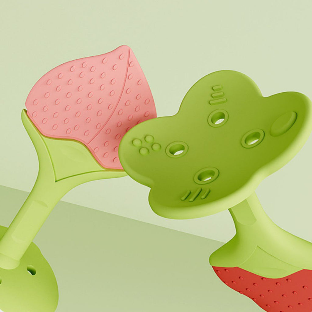 Teether Bayi Gigitan Bentuk Buah Bahan Silikon BPA FREE / Baby 3 Bulan Keatas 3m+ Fruit Mainan Pengunyah Penguatan Pertumbuhan Gigi Pijat Gusi Silicone Anak Balita Batita Melatih Genggam Persiapan Mpasi