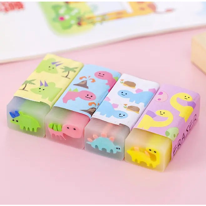 Penghapus Karet Transparan Motif Buah dan Dino / Hapusan Pensil Bergambar Unik Lucu Dan Wangi Transparent Eraser Setip Karakter Perlengkapan ATK Alat Tulis Sekolah Anak Kantor