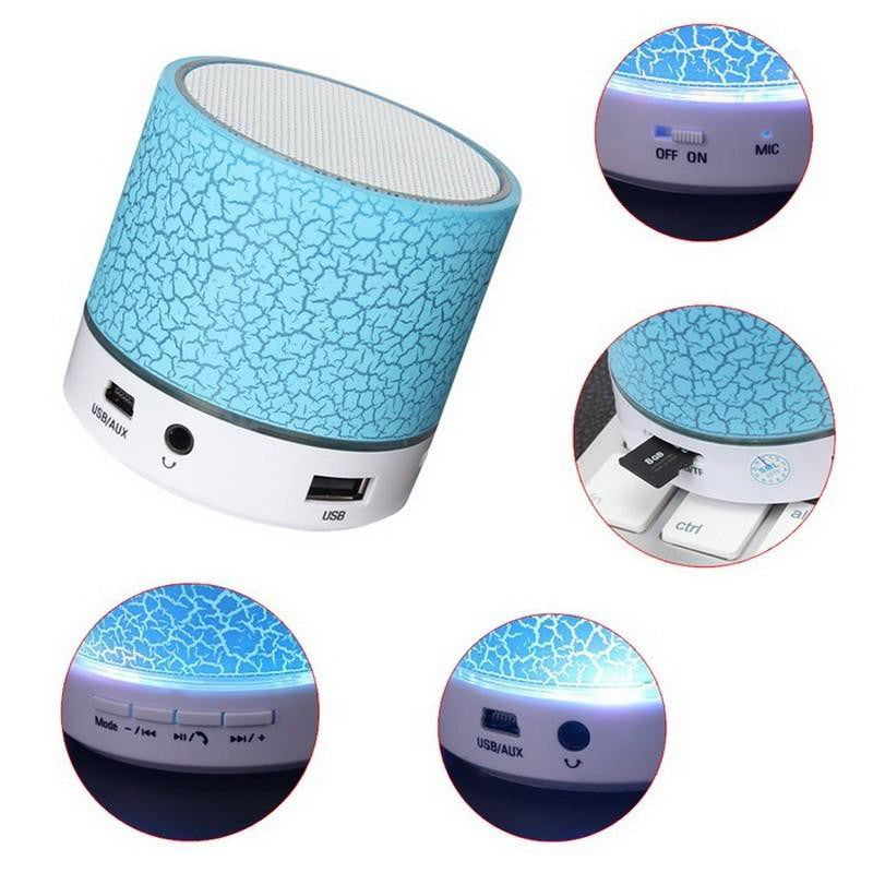 Speaker Bluetooth S10 CRECK Effect Motif Retak Mini S-10 Lampu LED Super Bass Corak Kaca Crack A2DP