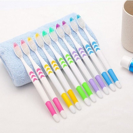 Sikat Gigi Dewasa (1Set Isi 10pcs) Toothbrush Double Care Sensitive Sikat Gigi Traveling Bulu Halus dan Lembut Tooth Brush Hotel TERMURAH BERKUALITAS