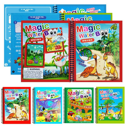 Magic Water Book FREE Spidol Air - Buku Ajaib Belajar Mewarnai Edukasi Anak / Practice Drawing Repeated Use Latihan Motorik Menggambar Kreativitas Hadiah Kado Ulang Tahun Prasekolah Paud TK SD Bisa Dipakai Berkali-kali