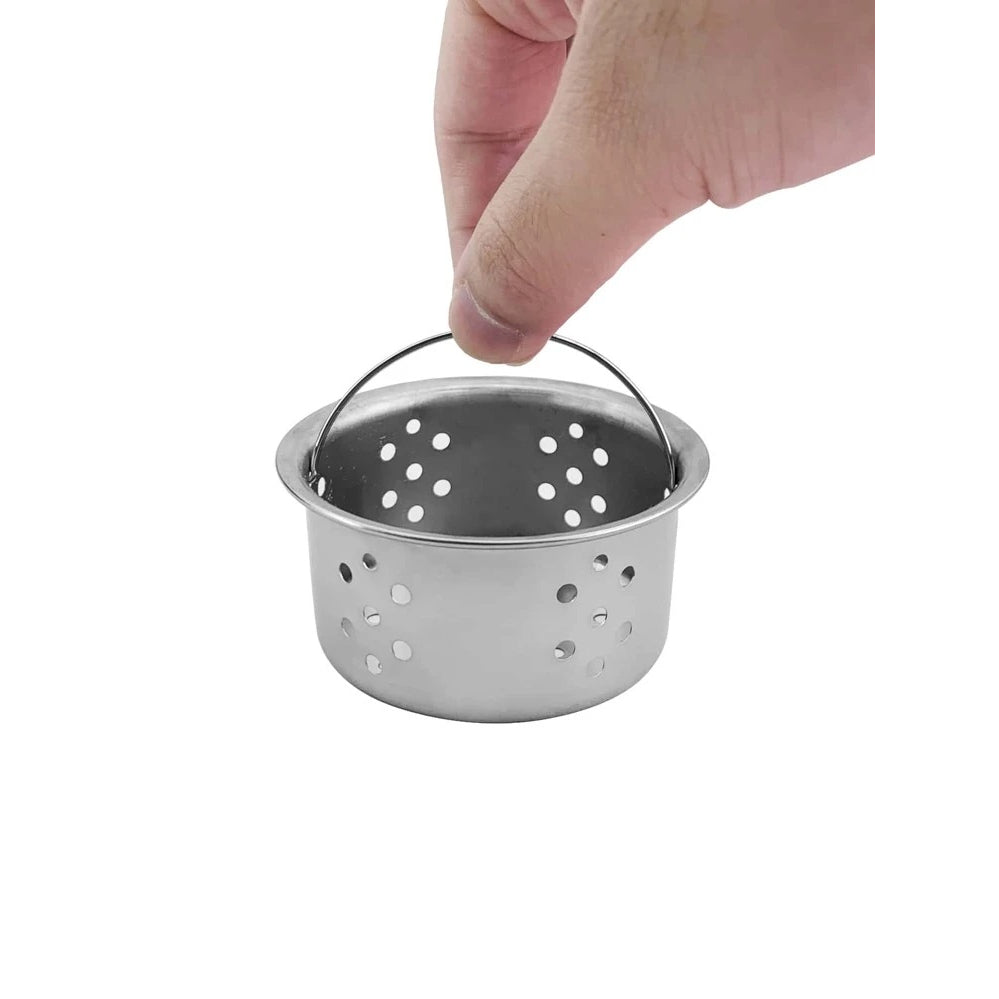 Saringan Afur Wastafel Stainless / Alat Penyaring Kotoran Sink Anti Mampet / Drain Strainer Wadah Penampungan Pembuangan Sampah Sisa Makanan Bak Cuci Piring