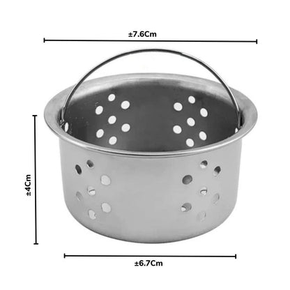 Saringan Afur Wastafel Stainless / Alat Penyaring Kotoran Sink Anti Mampet / Drain Strainer Wadah Penampungan Pembuangan Sampah Sisa Makanan Bak Cuci Piring