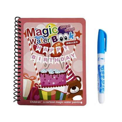 Magic Water Book FREE Spidol Air - Buku Ajaib Belajar Mewarnai Edukasi Anak / Practice Drawing Repeated Use Latihan Motorik Menggambar Kreativitas Hadiah Kado Ulang Tahun Prasekolah Paud TK SD Bisa Dipakai Berkali-kali