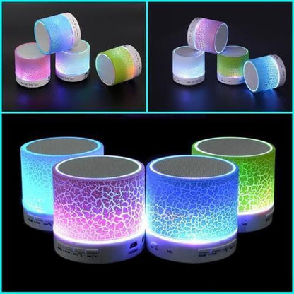 Speaker Bluetooth S10 CRECK Effect Motif Retak Mini S-10 Lampu LED Super Bass Corak Kaca Crack A2DP
