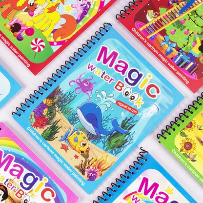 Magic Water Book FREE Spidol Air - Buku Ajaib Belajar Mewarnai Edukasi Anak / Practice Drawing Repeated Use Latihan Motorik Menggambar Kreativitas Hadiah Kado Ulang Tahun Prasekolah Paud TK SD Bisa Dipakai Berkali-kali