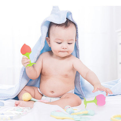 Teether Bayi Gigitan Bentuk Buah Bahan Silikon BPA FREE / Baby 3 Bulan Keatas 3m+ Fruit Mainan Pengunyah Penguatan Pertumbuhan Gigi Pijat Gusi Silicone Anak Balita Batita Melatih Genggam Persiapan Mpasi