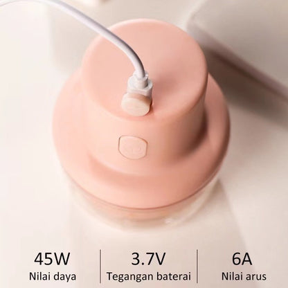 Blender Chopper Mini Usb 100ml FOOD GRADE / Alat Giling Bawang Putih Merah Cabe Tomat Kunyit Kemiri Bumbu Dapur Portable Food Processor Perangkat Dapur Mudah Dibersihkan Easy to Clean Mofan Acc Accessories Mofana Mofanaccessories Aksesoris Accesories