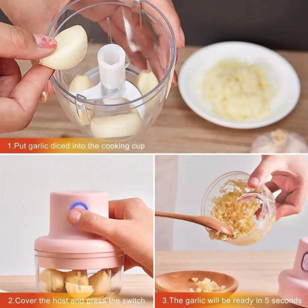 Blender Chopper Mini Usb 100ml FOOD GRADE / Alat Giling Bawang Putih Merah Cabe Tomat Kunyit Kemiri Bumbu Dapur Portable Food Processor Perangkat Dapur Mudah Dibersihkan Easy to Clean Mofan Acc Accessories Mofana Mofanaccessories Aksesoris Accesories