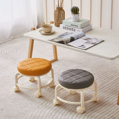 Kursi Roda Bulat Mini Putar 360Â° / Bangku Jongkok Busa Empuk Plastik Kecil Rendah Santai Anak Dewasa Sofa Bundar Kamar Meja Rias Ruang Tamu Minimalis Bahan Berkualitas Indoor Outdoor Kursih Chair Taman Garasi Gudang Cuci Belajar Stool Furniture Aesthetic
