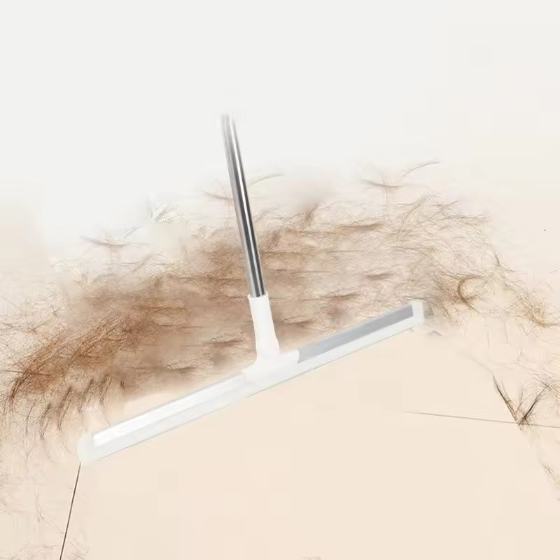 Sapu Wiper 3in1 Panjang - Alat Pembersih Lantai Kamar Mandi Toilet Dinding WC Kaca Keramik 1m Serbaguna Magic Broom Pel Dorong Serokan Air Gagang Panjang Fleksible Putar Karet Silicone Lembut Karpet Debu rambut Bulu Serokan Air Stainless Steel Multifungsi