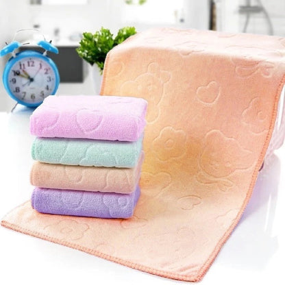 Handuk Muka Tangan Microfiber Motif Bear 30x60 / Towel Sapu Tangan Mini Mikrofiber Bulu Halus Lembut Cepat Kering Multifungsi