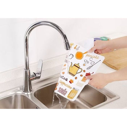 Alas Piring Gelas Meja Makan Pvc Anti Panas Placemats /Tatakan Piring Gelas Anti Air Motif Kopi Sendok Garpu