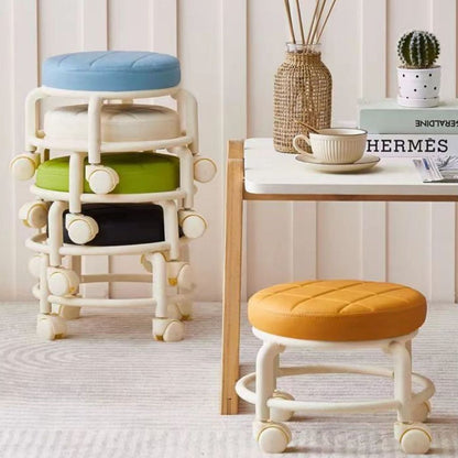Kursi Roda Bulat Mini Putar 360Â° / Bangku Jongkok Busa Empuk Plastik Kecil Rendah Santai Anak Dewasa Sofa Bundar Kamar Meja Rias Ruang Tamu Minimalis Bahan Berkualitas Indoor Outdoor Kursih Chair Taman Garasi Gudang Cuci Belajar Stool Furniture Aesthetic