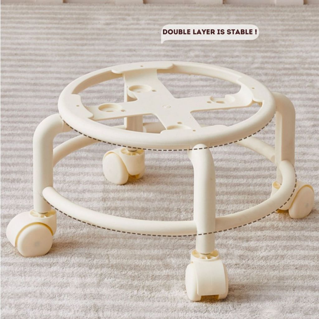 Kursi Roda Bulat Mini Putar 360Â° / Bangku Jongkok Busa Empuk Plastik Kecil Rendah Santai Anak Dewasa Sofa Bundar Kamar Meja Rias Ruang Tamu Minimalis Bahan Berkualitas Indoor Outdoor Kursih Chair Taman Garasi Gudang Cuci Belajar Stool Furniture Aesthetic