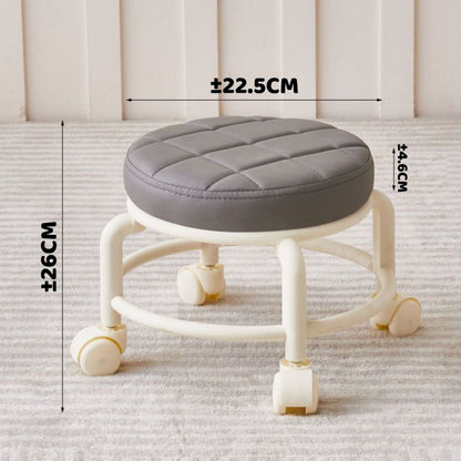 Kursi Roda Bulat Mini Putar 360Â° / Bangku Jongkok Busa Empuk Plastik Kecil Rendah Santai Anak Dewasa Sofa Bundar Kamar Meja Rias Ruang Tamu Minimalis Bahan Berkualitas Indoor Outdoor Kursih Chair Taman Garasi Gudang Cuci Belajar Stool Furniture Aesthetic