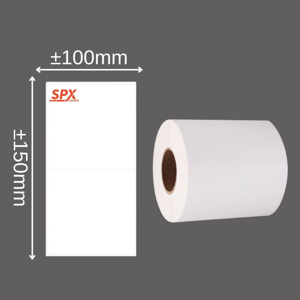 Kertas Thermal Paper Roll 100x150 mm Isi 250 & 500 Lembar / Label Sticker Barcode Ukuran A6 Lebel Print Tempel Resi Pengiriman Cetak Jelas Tebal Anti Air Perekat Kuat Stiker EDC Lembaran Waterproof Marketplace Online Shop Continuous Paper 100mm x 150mm
