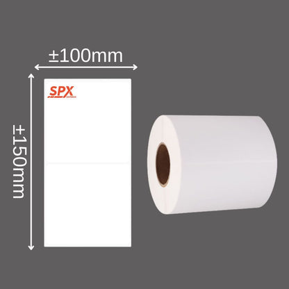 Kertas Thermal Paper Roll 100x150 mm Isi 250 & 500 Lembar / Label Sticker Barcode Ukuran A6 Lebel Print Tempel Resi Pengiriman Cetak Jelas Tebal Anti Air Perekat Kuat Stiker EDC Lembaran Waterproof Marketplace Online Shop Continuous Paper 100mm x 150mm