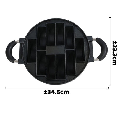 Cetakan Kue Pukis Pancong 10 Lubang Dengan Tutup Kaca / Cake Pan Maker Loyang Alat Pembuat Makanan Ringan Bandros Anti Lengket / Teflon 10 Sekat Bahan Tebal Anti Karat / Loyang Kompor Gas Listrik Peralatan Dapur Perlengkapan Rumah Tangga Multifungsi