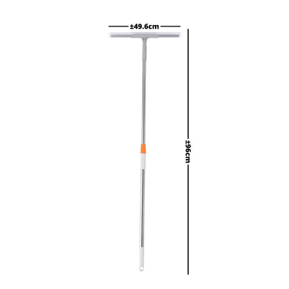 Sapu Wiper 3in1 Panjang - Alat Pembersih Lantai Kamar Mandi Toilet Dinding WC Kaca Keramik 1m Serbaguna Magic Broom Pel Dorong Serokan Air Gagang Panjang Fleksible Putar Karet Silicone Lembut Karpet Debu rambut Bulu Serokan Air Stainless Steel Multifungsi