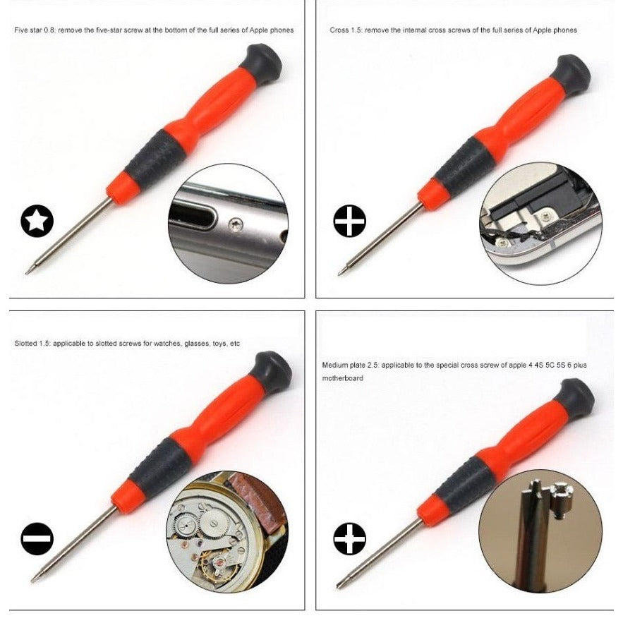 Obeng HP 7in1 - Set Alat Perkakas Perlengkapan Service Komputer Laptop Kamera Jam Tangan Handphone Drone HP Radio Printer Elektronik Serbaguna / Screwdriver Bits Hardware Tools 7pcs / Peralatan Tangan Pembuka Baut Multifungsi Obeng Segitiga