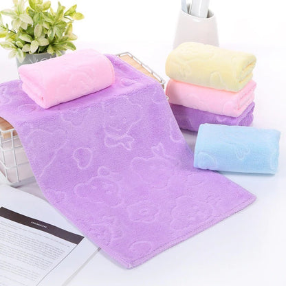 Handuk Muka Tangan Microfiber Motif Bear 30x60 / Towel Sapu Tangan Mini Mikrofiber Bulu Halus Lembut Cepat Kering Multifungsi