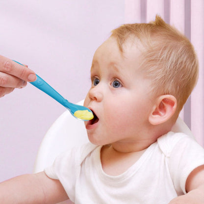 Sendok Makan Bayi Mpasi 6m+ Silikon Transparan / Baby Spoon Silicone BPA FREE Food Grade / Peralatan Makan Anak Balita Batita Bahan Lentur Lembut Tahan Panas Tidak Melukai Gusi / Sendok Latihan Training Makan Mudah Dibersihkan 6 bulan keatas
