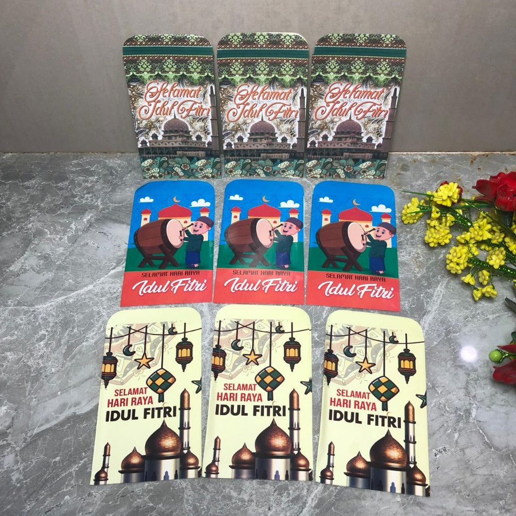 Amplop Lebaran Isi 100 Lembar Tebal Design Premium / Angpao Ucapan Selamat Hari Raya Idul Fitri / Ampau THR Edisi Spesial Eid Mubarak Ramadhan Islam / Ang Pau Pao Tempat Bingkisan Hadiah Uang Anak - Anak Saudara Orang Tua Art Paper Pack Karakter TERMURAH