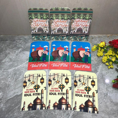 Amplop Lebaran Isi 100 Lembar Tebal Design Premium / Angpao Ucapan Selamat Hari Raya Idul Fitri / Ampau THR Edisi Spesial Eid Mubarak Ramadhan Islam / Ang Pau Pao Tempat Bingkisan Hadiah Uang Anak - Anak Saudara Orang Tua Art Paper Pack Karakter TERMURAH