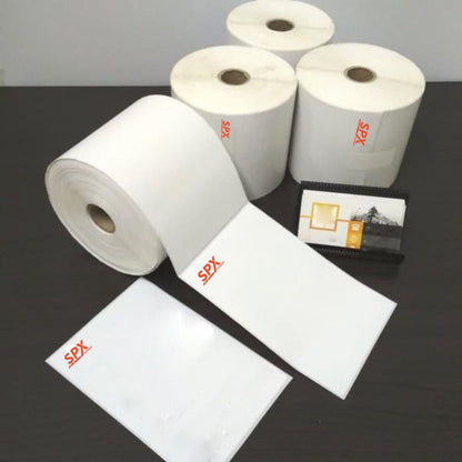 Kertas Thermal Paper Roll 100x150 mm Isi 250 & 500 Lembar / Label Sticker Barcode Ukuran A6 Lebel Print Tempel Resi Pengiriman Cetak Jelas Tebal Anti Air Perekat Kuat Stiker EDC Lembaran Waterproof Marketplace Online Shop Continuous Paper 100mm x 150mm