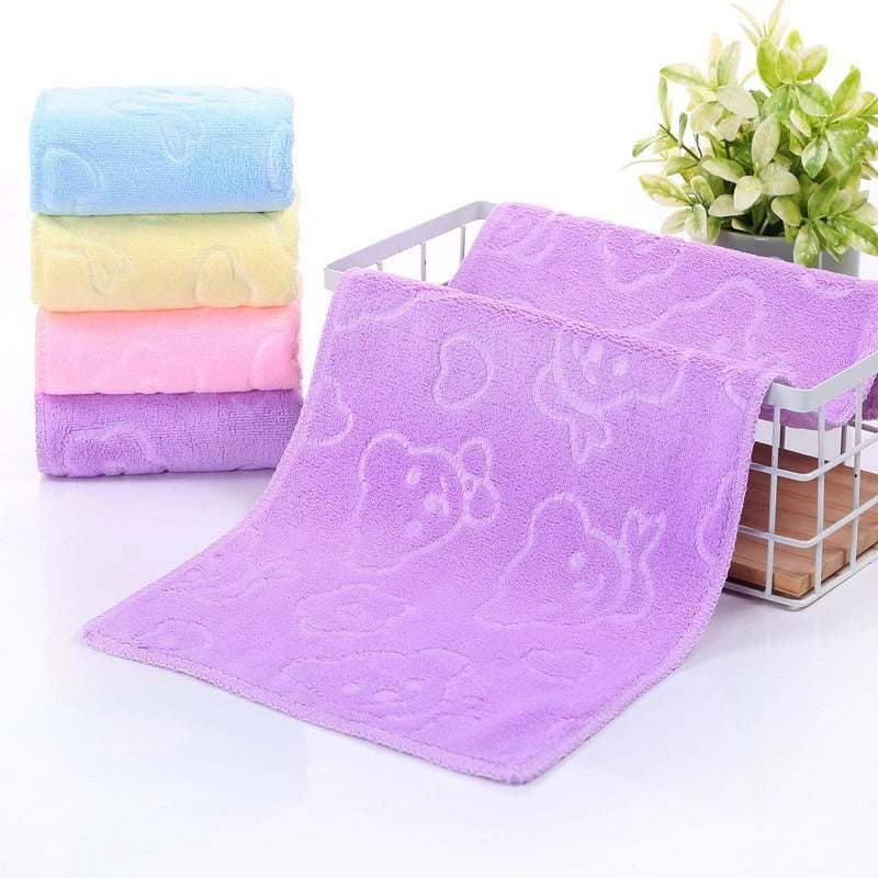 Handuk Muka Tangan Microfiber Motif Bear 30x60 / Towel Sapu Tangan Mini Mikrofiber Bulu Halus Lembut Cepat Kering Multifungsi